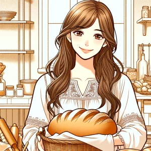 パンを焼く女性