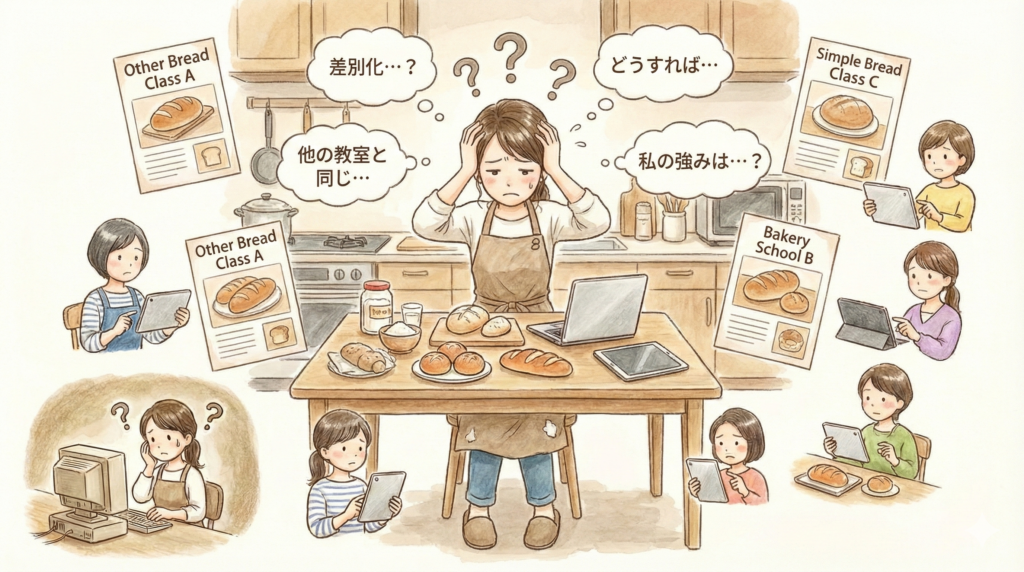 パン教室の差別化に悩む女性
