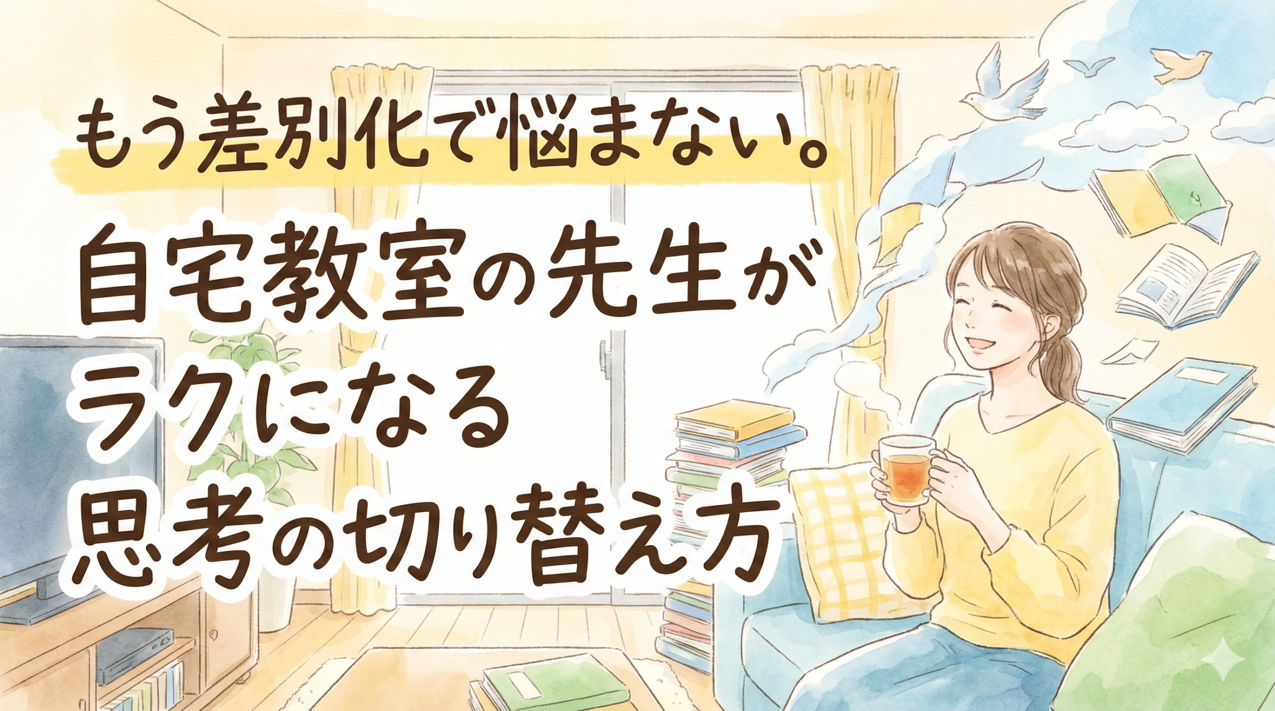 もう差別化で悩まない。自宅っ教室の先生が楽になる思考の切替方